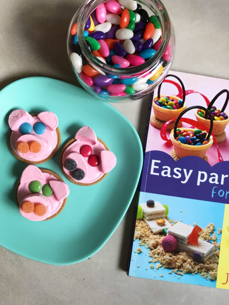 Piggy biscuits made for Baker-baker's day made from Easy Party Treats for children by Janette Mocke