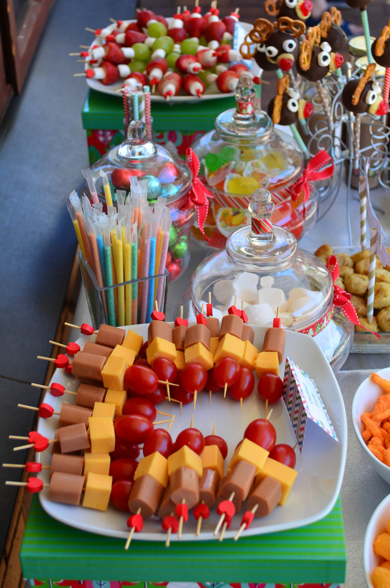 Christmas party, food table setup