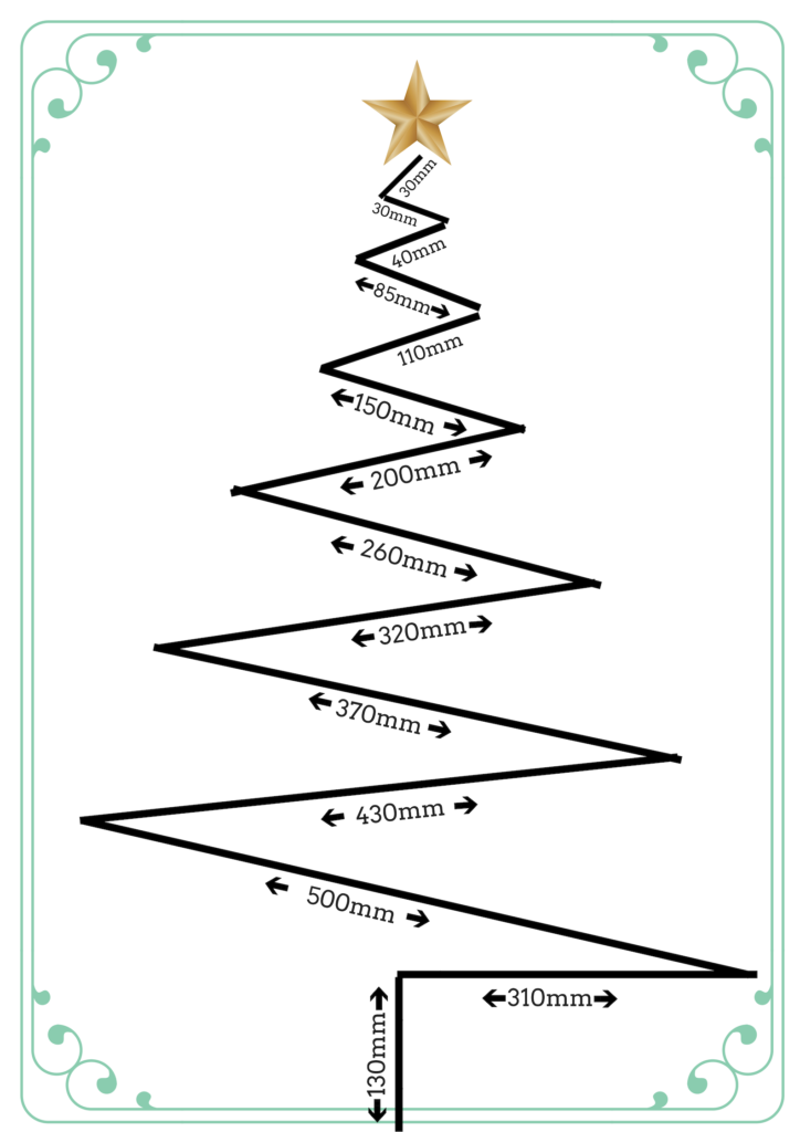 Christmas tree diagram with measurements