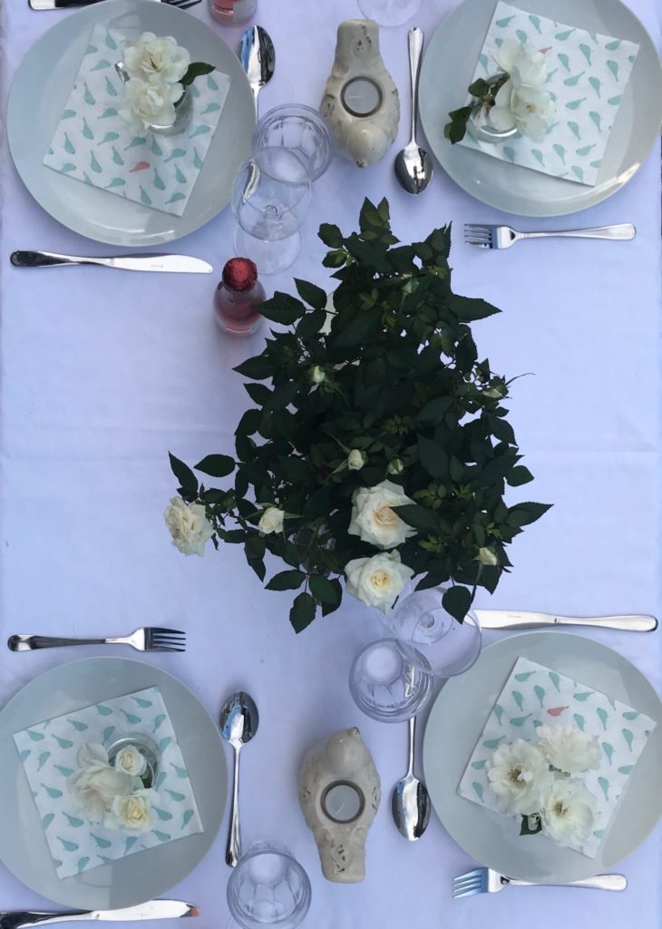 table scape, simple table setting