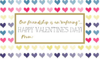 Free printable Valentine label with heart background