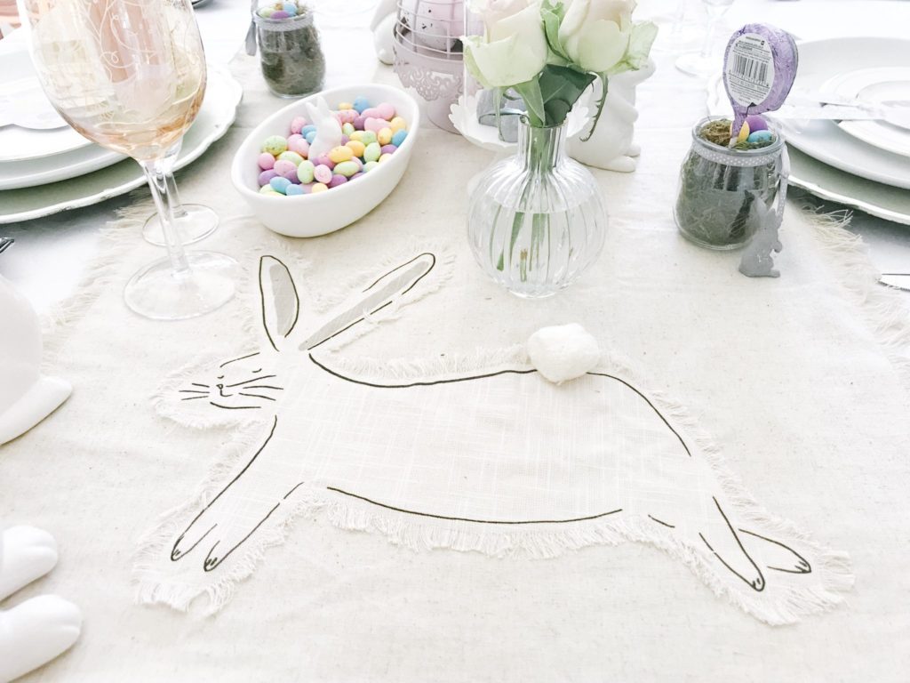 Bunny runner on Easter table