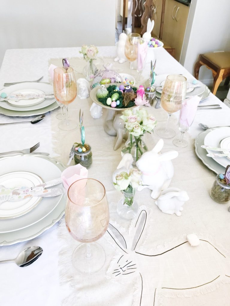Easy Easter table in pastel