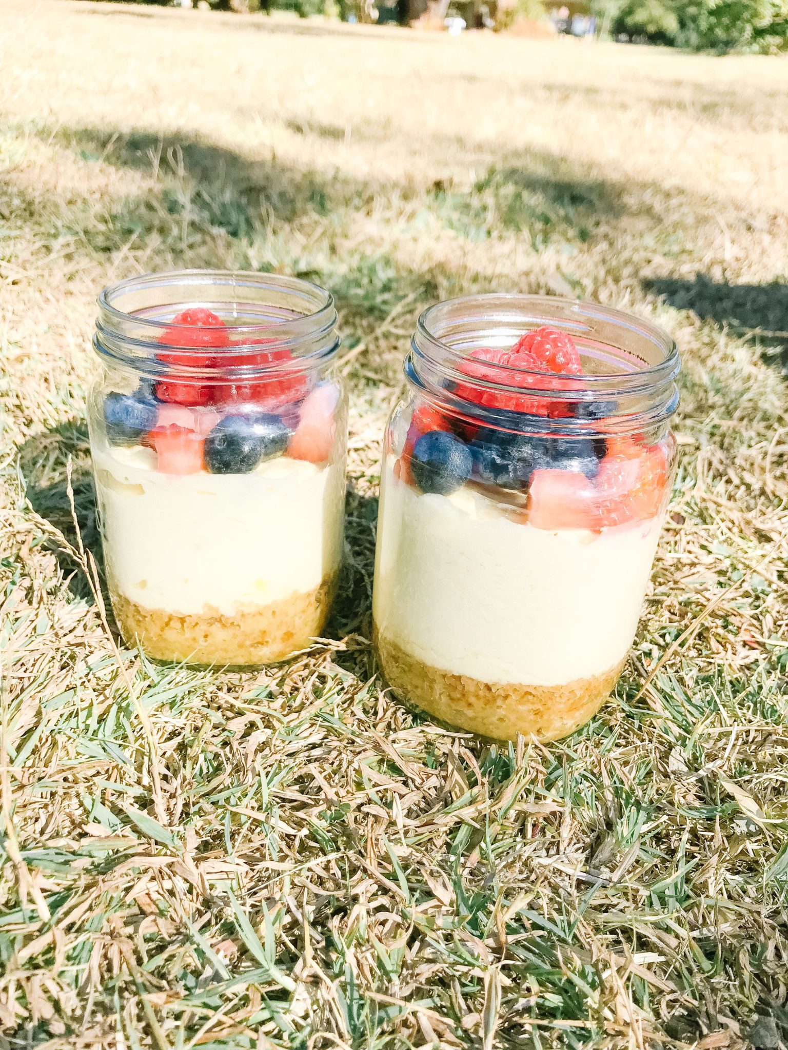 Cheesecake dessert for a pretty picnic