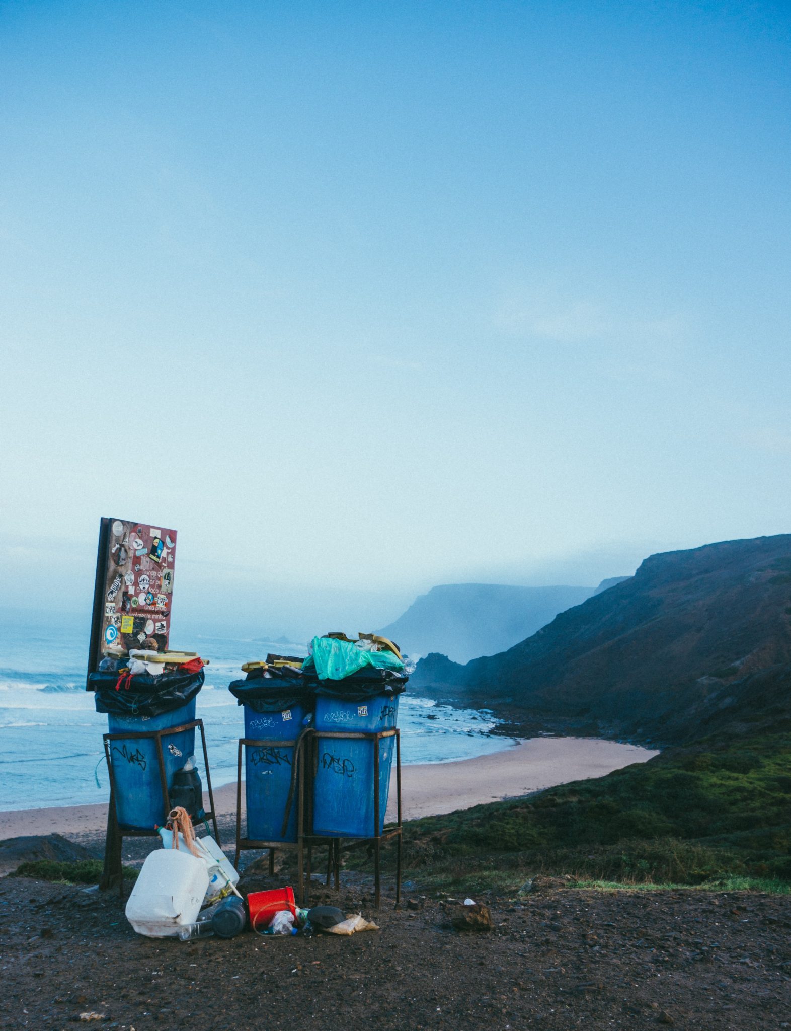 Beach cleanup, collect trash from beach