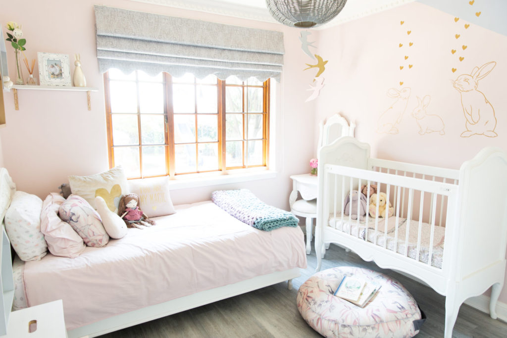 Little girl's nursery with French cot