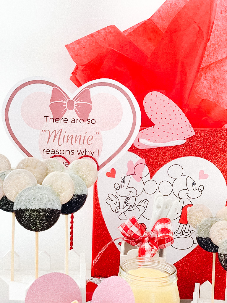 "There are so many reasons why I love you!" Mickey and Minnie kids Valentine's Day party