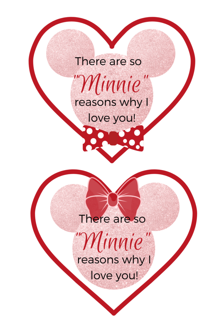 Mickey and Minnie Mouse Valentine's free printable