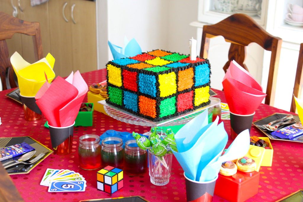 Rubik's cube birthday cake