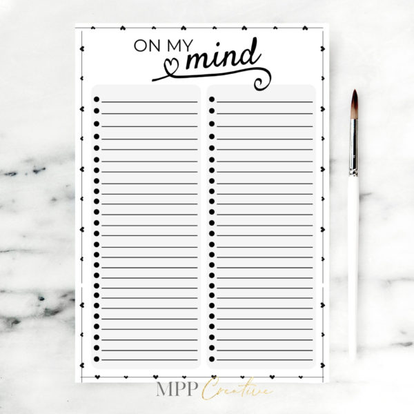 On My Mind Printable